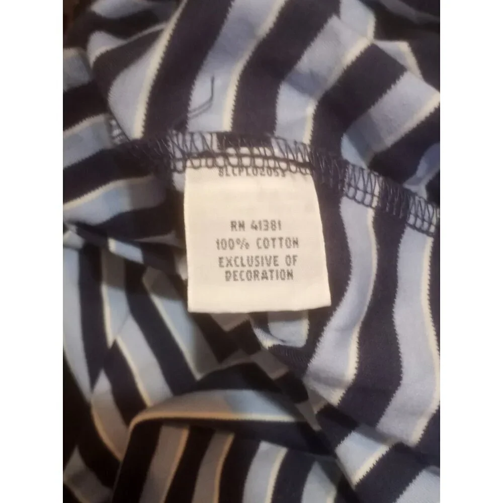 Polo Ralph Lauren Men’s 3XB Big Navy Blue Blue Stripe Short Sleeve Polo Shirt